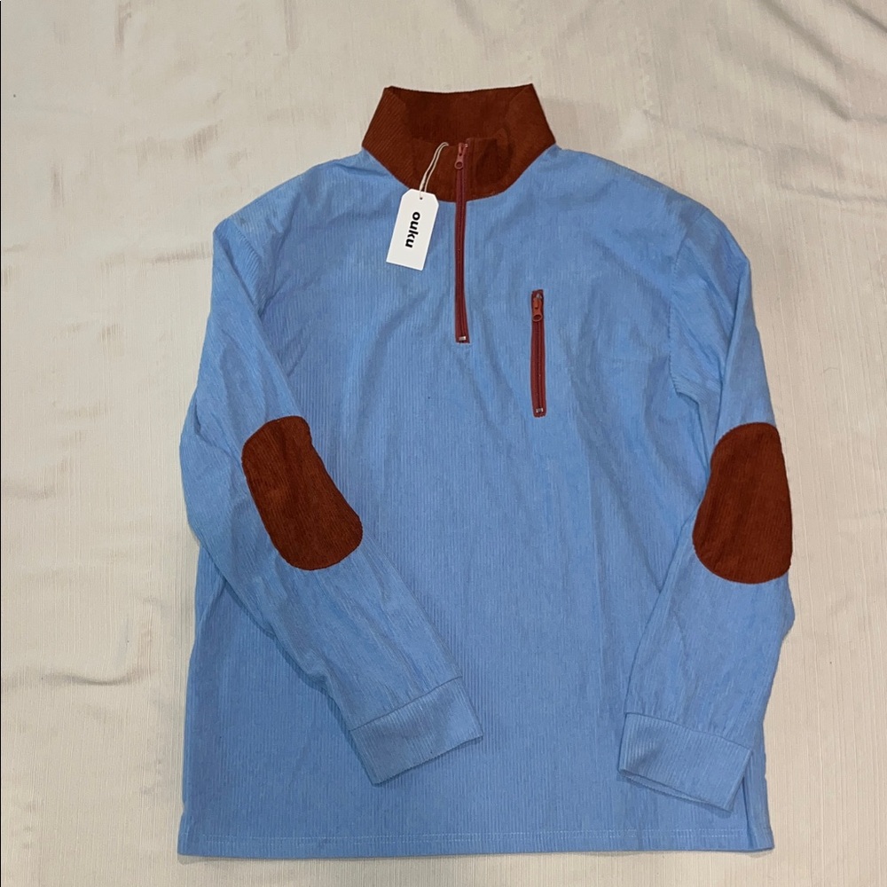 OUKU Men's Blue and Brown Pulliver